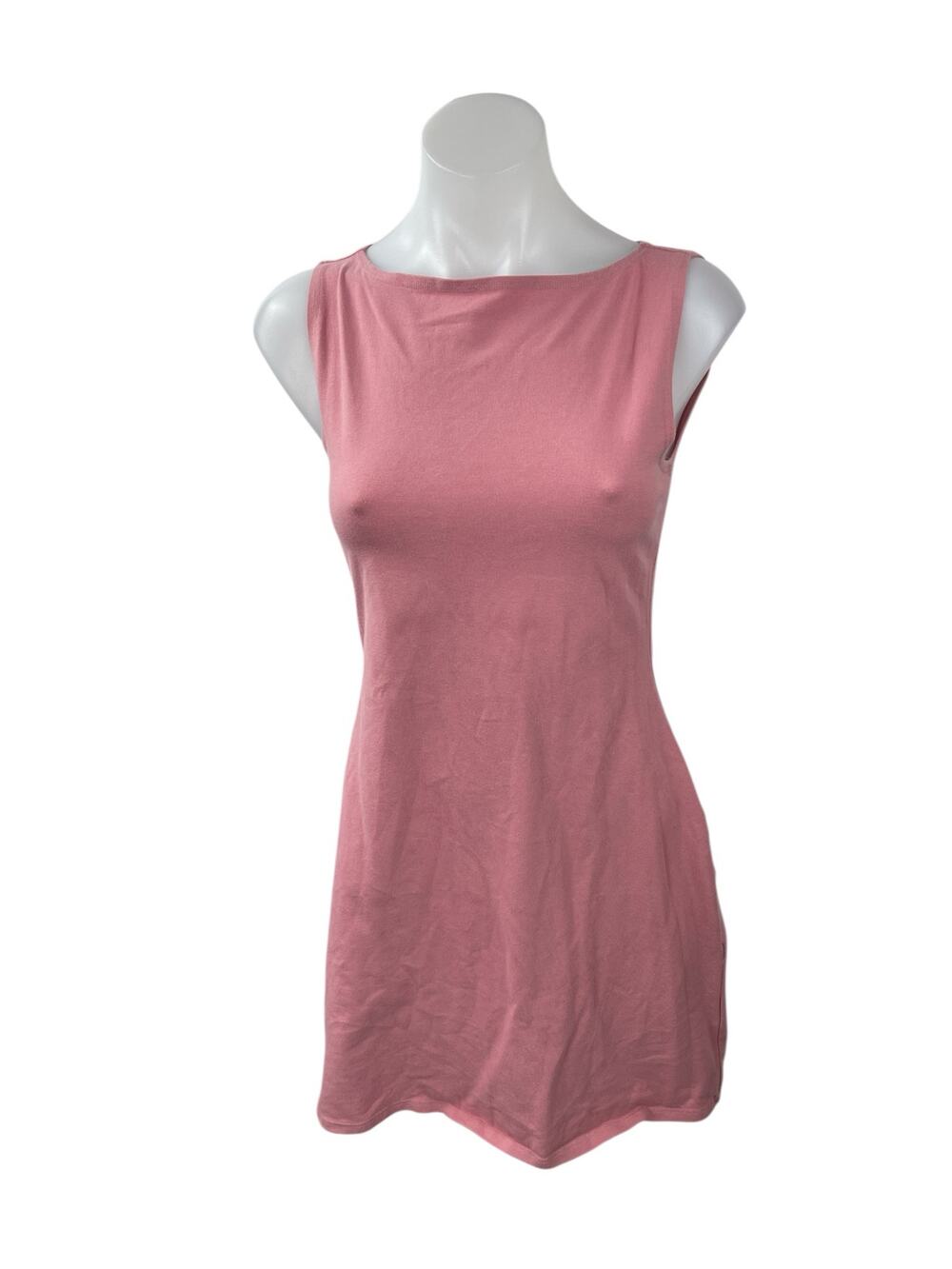 Reformation Pink Sleeveless Boat Neck Stretch Casual Flare A Line Mini Dress S